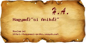 Hagymási Anikó névjegykártya